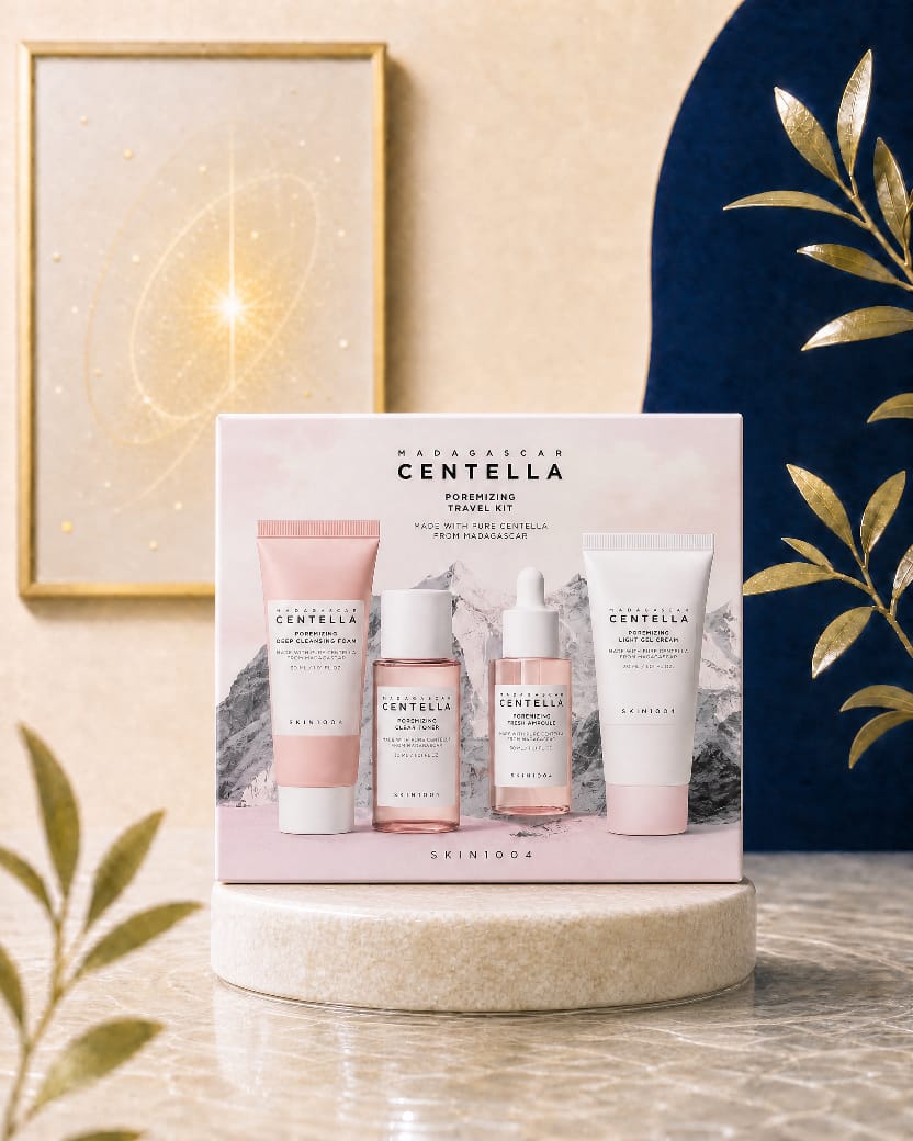 SKIN1004 Kit de Cuidados Faciais para Viagem SKIN1004 Madagascar Centella Poremizing - 4 Peças